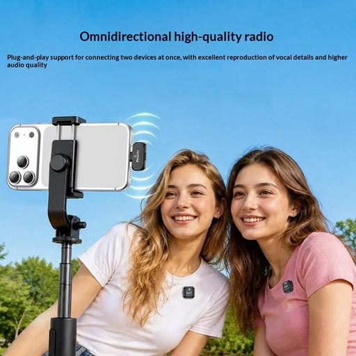 YESIDO KR28 iP Plug 2.4GHz Wireless Lavalier Microphone Dual Transmitter Plug and Play Clip-on Mic - Black - 2