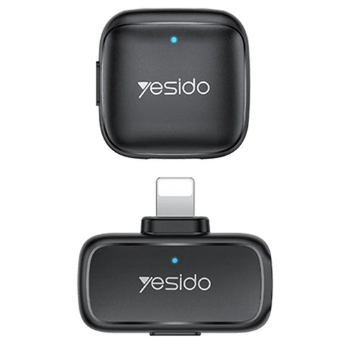 YESIDO KR26 iP Plug Mini Lavalier Microphone 2.4GHz Wireless Clip-on Mic, 1 Transmitter + 1 Receiver - Black - 1