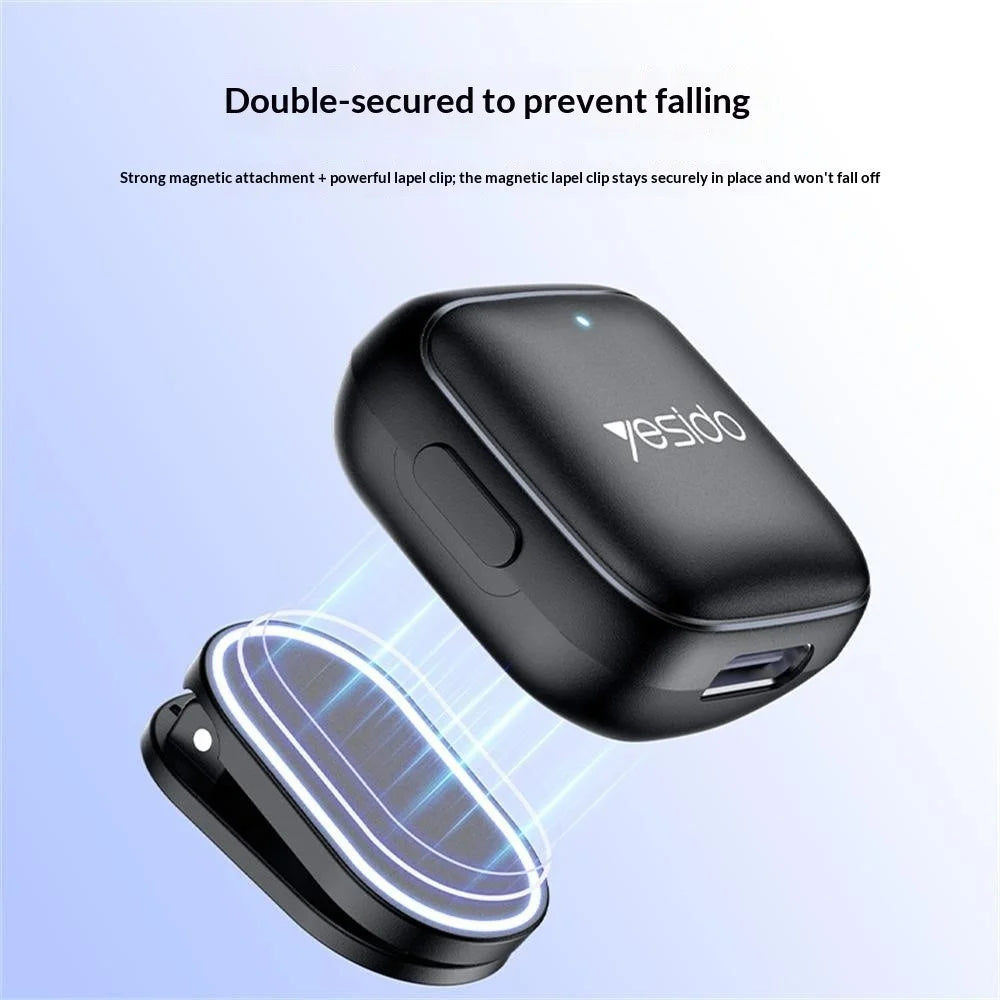 YESIDO KR26 iP Plug Mini Lavalier Microphone 2.4GHz Wireless Clip-on Mic, 1 Transmitter + 1 Receiver - Black - 4