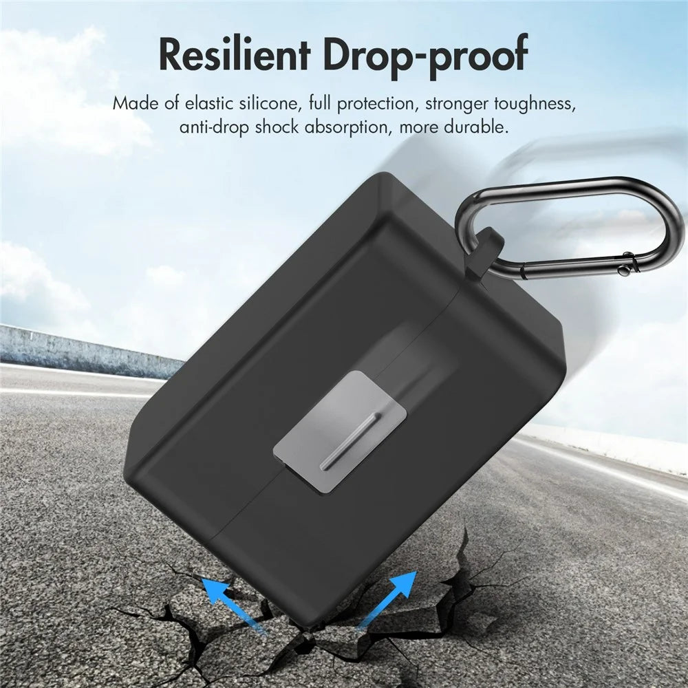 PULUZ PU744 For DJI Mic Mini Charging Case Silicone Protective Cover Shockproof Dustproof with Carabiner - Black - 3