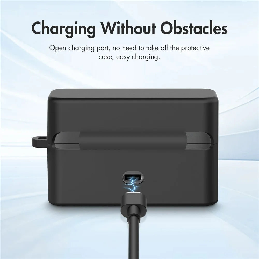 PULUZ PU744 For DJI Mic Mini Charging Case Silicone Protective Cover Shockproof Dustproof with Carabiner - Black - 5