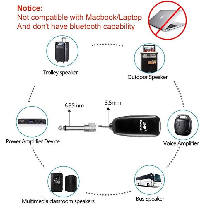 U12A Head-mounted UHF Wireless Microphone Headset Voice Amplifier Mic Speaker for Teaching Guide Lecture Meeting - 4