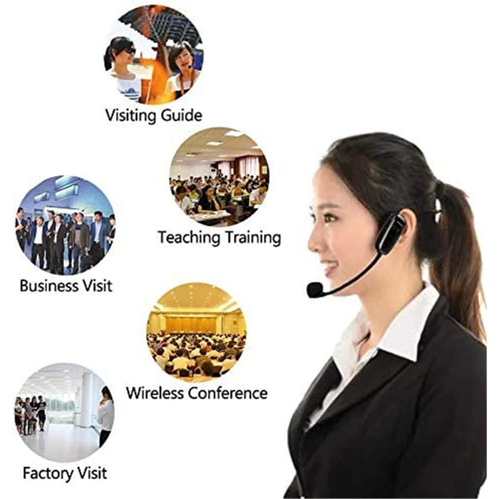 U12A Head-mounted UHF Wireless Microphone Headset Voice Amplifier Mic Speaker for Teaching Guide Lecture Meeting - 7