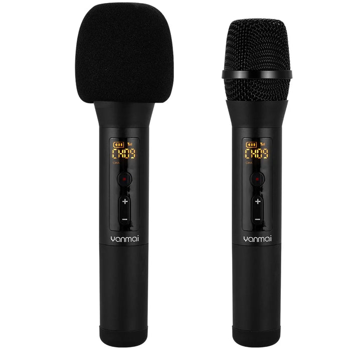 YANMAI UF8 UHF Auto Wireless Dynamic Microphone System with Receiver for Amplifier Mixer Speaker - 1
