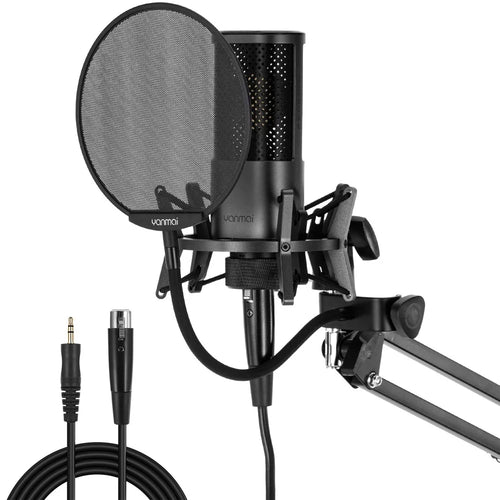 YANMAI X2 Condenser Microphone Kit Cardioid Mic Shock Mount+Foam Cap+Cable for PC Studio Recording - 1