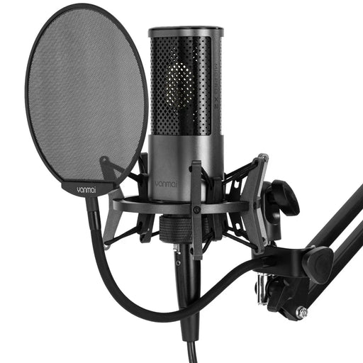 YANMAI X2 Condenser Microphone Kit Cardioid Mic Shock Mount+Foam Cap+Cable for PC Studio Recording - 2