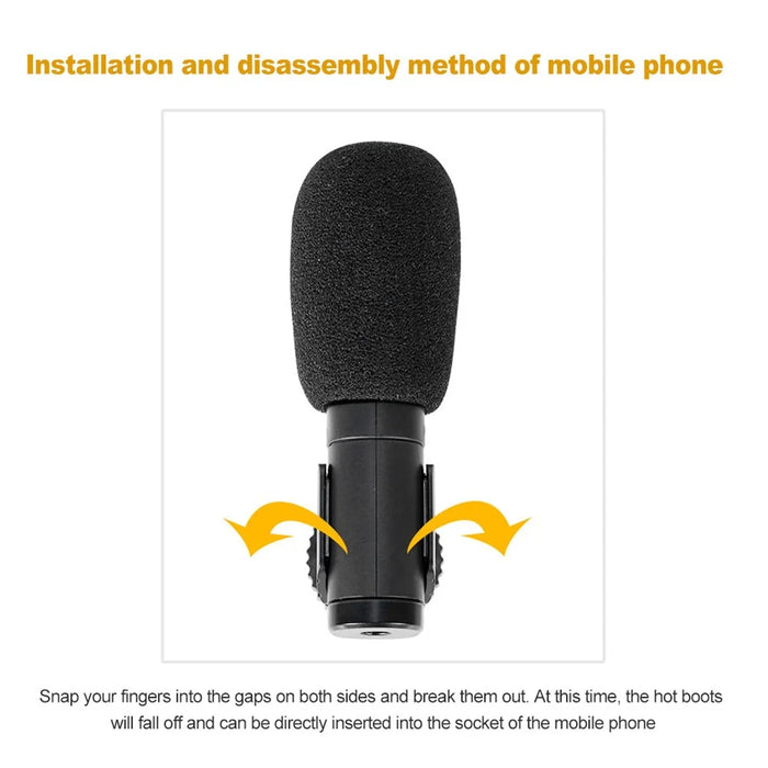 3.5mm External Stereo Condenser Microphone for DSLR Camera Vlog Interview Video Recording Microphone - 5