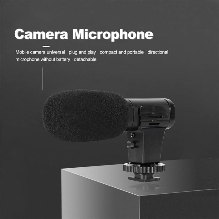 3.5mm External Stereo Condenser Microphone for DSLR Camera Vlog Interview Video Recording Microphone - 7