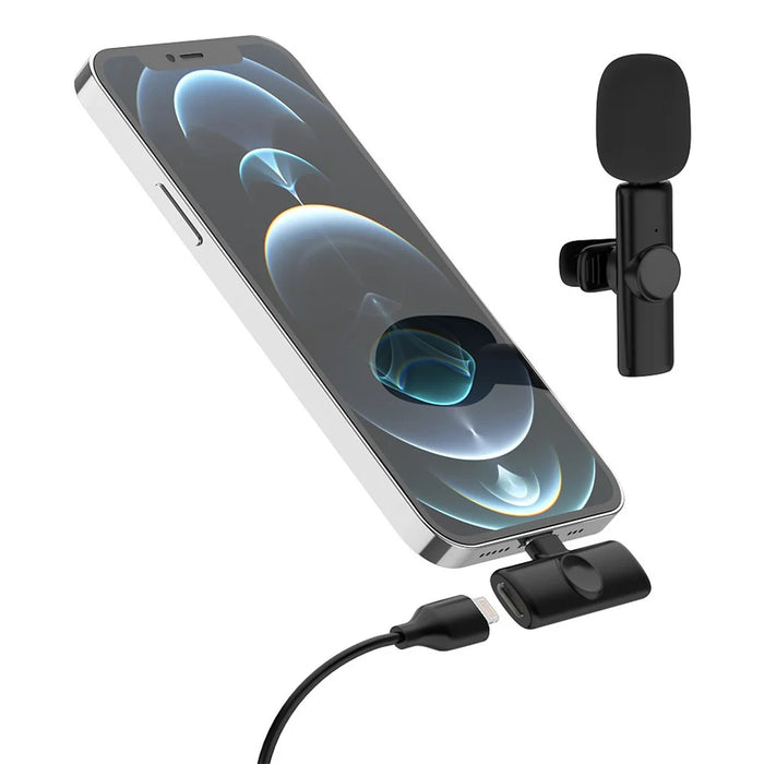 K2 2 Lavalier Microphones with 1 8-Pin Receiver Noise Reduction Live Interview Phone Recording Wireless Lapel Mic - 4