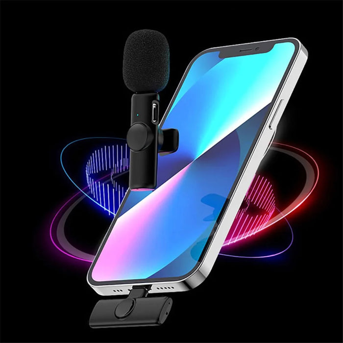 K2 2 Lavalier Microphones with 1 8-Pin Receiver Noise Reduction Live Interview Phone Recording Wireless Lapel Mic - 5