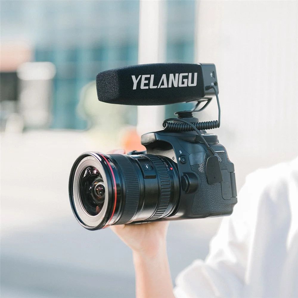 YELANGU MIC09 Professional On-Camera Interview Gain Microphone 3.5mm Audio Plug for DSLR Camera VLOG - 2