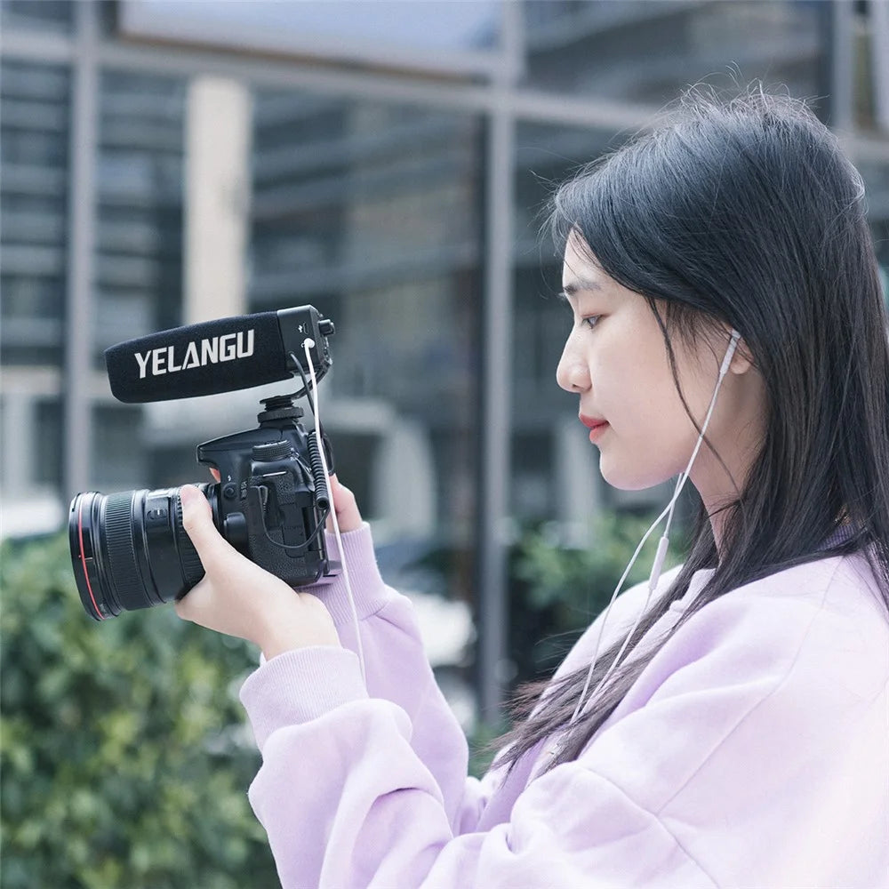 YELANGU MIC09 Professional On-Camera Interview Gain Microphone 3.5mm Audio Plug for DSLR Camera VLOG - 3