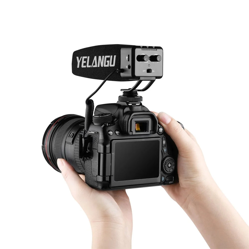 YELANGU MIC09 Professional On-Camera Interview Gain Microphone 3.5mm Audio Plug for DSLR Camera VLOG - 6