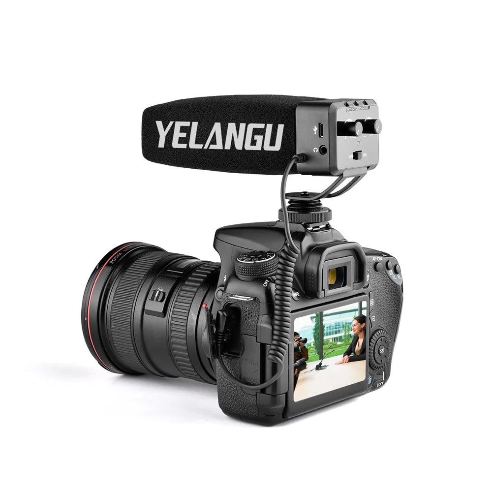 YELANGU MIC09 Professional On-Camera Interview Gain Microphone 3.5mm Audio Plug for DSLR Camera VLOG - 7