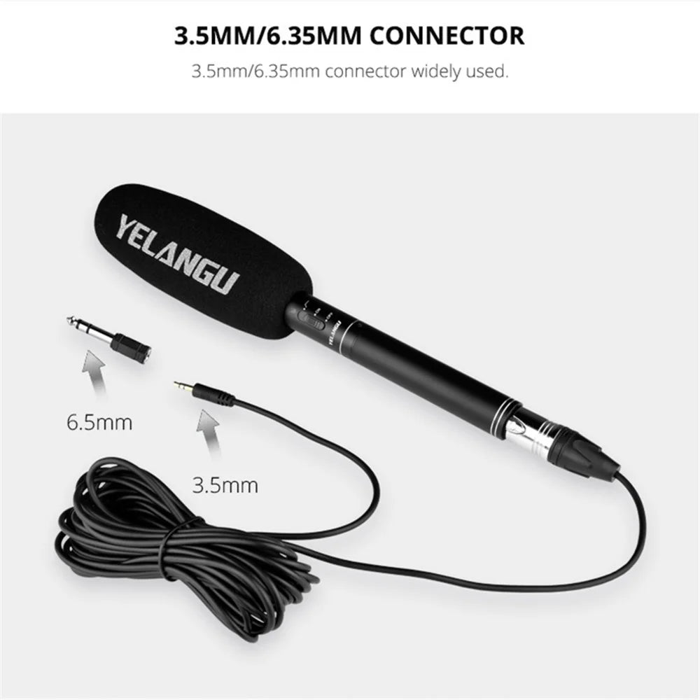 YELANGU MIC07 Professional Interview Microphone Long Distance Cardioid Pickup 3.5mm Plug for SLR Camera Record - 7