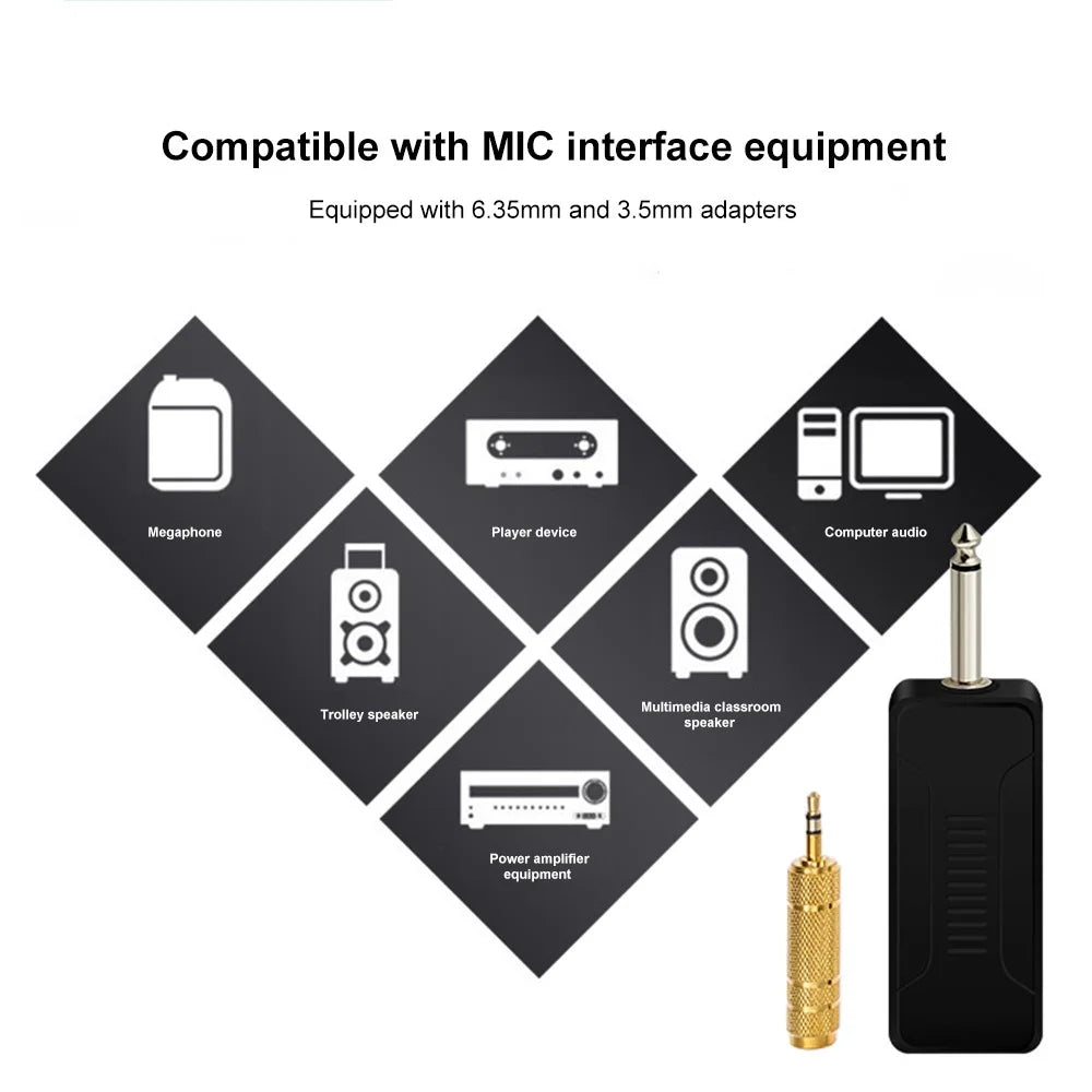 U12F 2 Transmitters + 1 Receiver UHF Wireless Head-mounted Microphone System for Tour Guide Teacher Training - 4