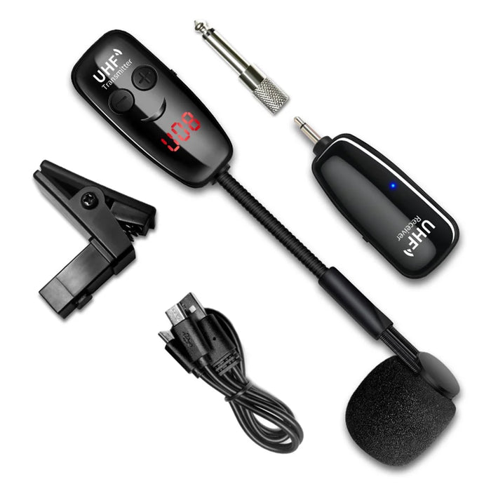 U12SKS-T UHF Wireless Microphone System Clip-on Musical Instruments Receiver Transmitter for Saxophone Trumpet - 1