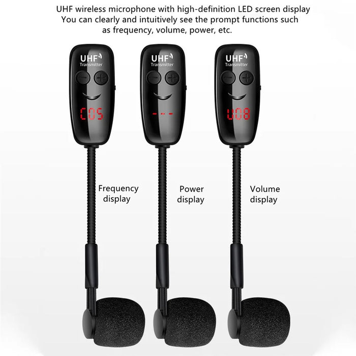 U12SKS-T UHF Wireless Microphone System Clip-on Musical Instruments Receiver Transmitter for Saxophone Trumpet - 4