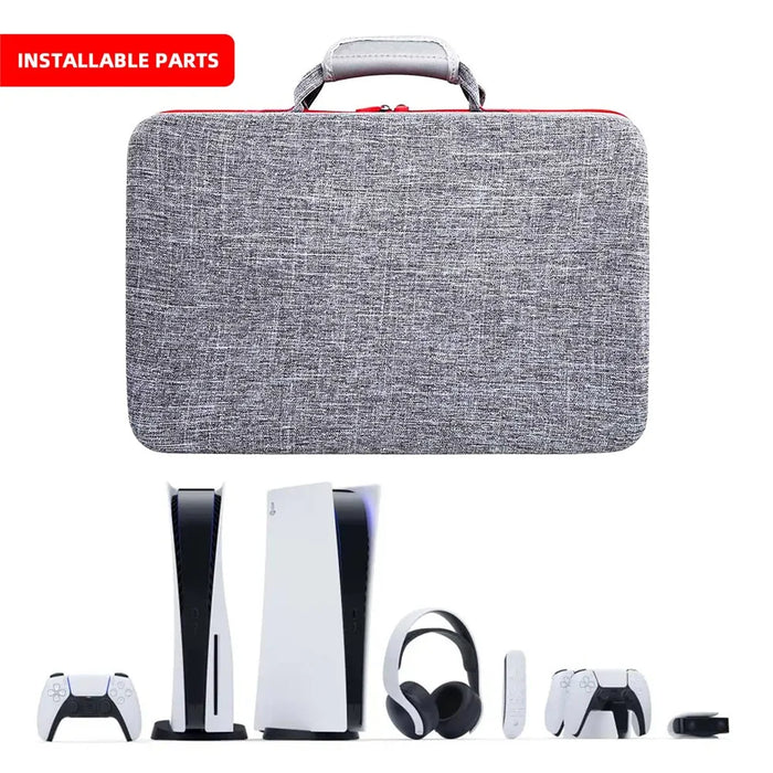 Portable Carrying Bag Storage Case with Adjustable Shoulder Strap for Sony PS5 Console and Accessories - 6