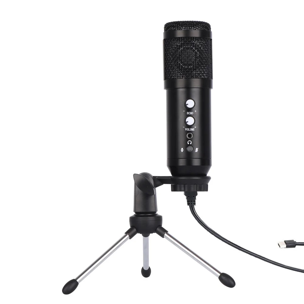 E102/192K Tripod USB Wired Condenser Microphone Professional Desktop Cardioid Mic for Recording/Singing/Teaching/Gaming/Live Broadcast - 1