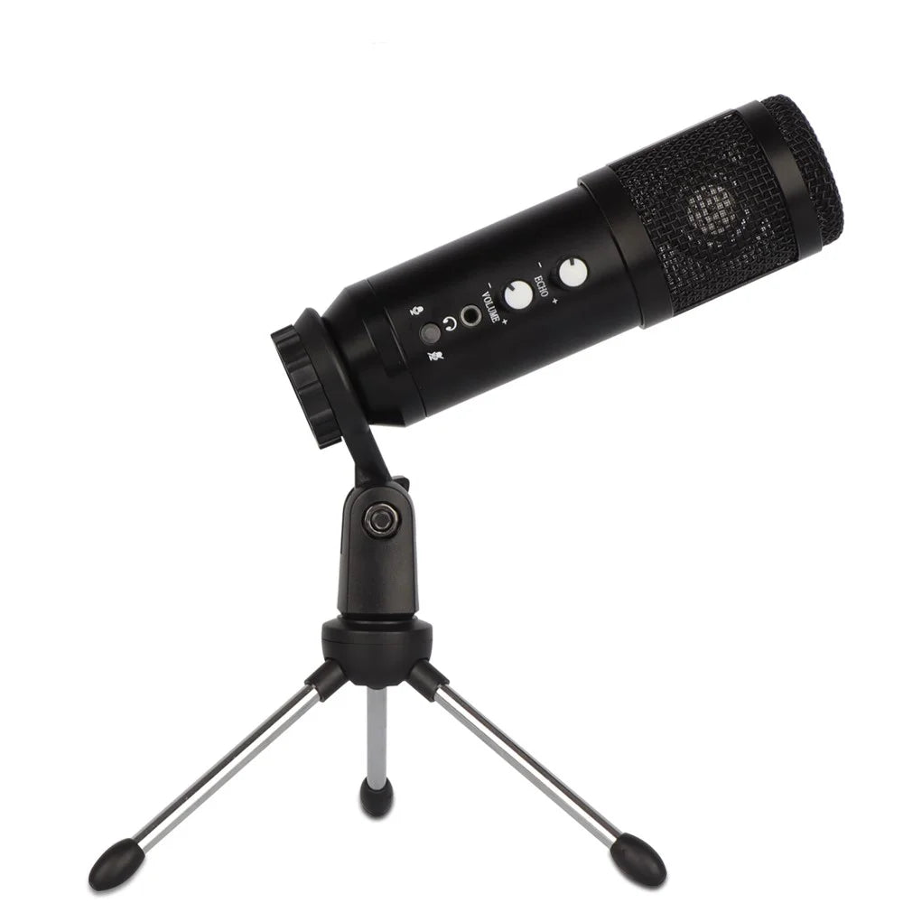 E102/192K Tripod USB Wired Condenser Microphone Professional Desktop Cardioid Mic for Recording/Singing/Teaching/Gaming/Live Broadcast - 2