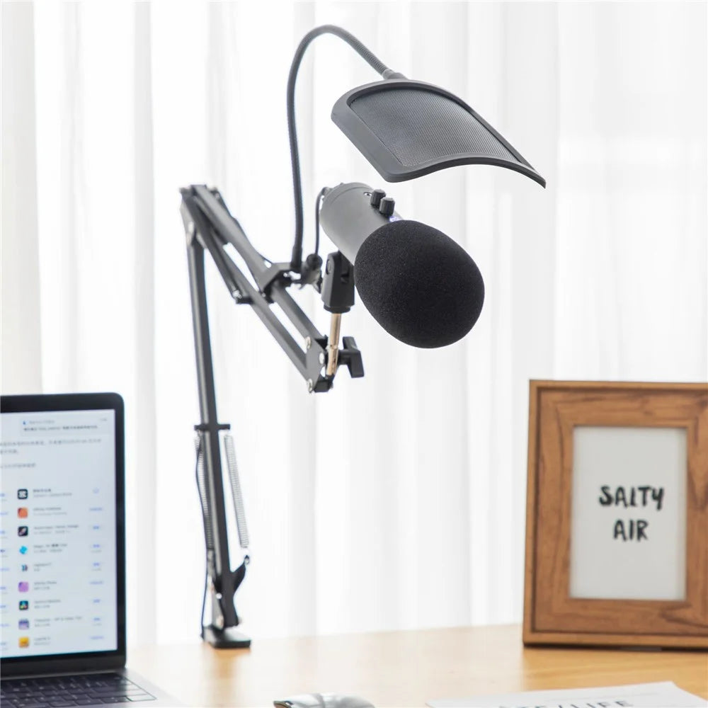 A30 Professional Studio USB Microphone Volume Adjustment Mic with Bracket for Mobile Phone Computer - 1