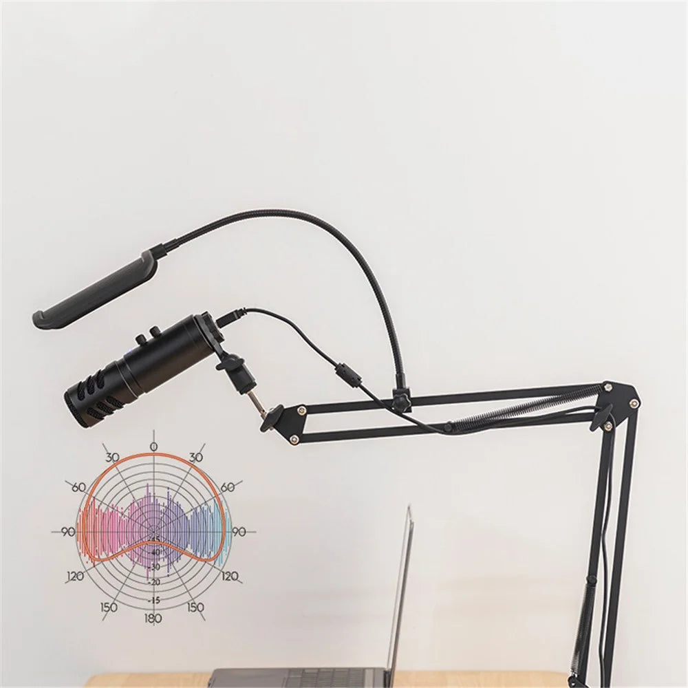 A30 Professional Studio USB Microphone Volume Adjustment Mic with Bracket for Mobile Phone Computer - 4