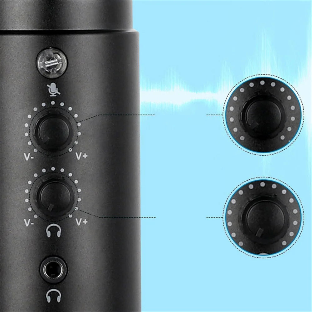 A30 Professional Studio USB Microphone Volume Adjustment Mic with Bracket for Mobile Phone Computer - 6