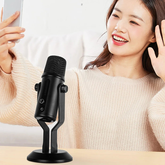 A33 LED Voice Control Breathing Light USB Unidirectional Condenser Microphone One-Key Noise Reduction Mic for Recording/Singing/Teaching/Gaming/Live Broadcast - 3