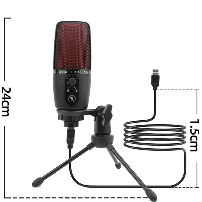 ME3 USB Wired Condenser Microphone Professional Mute Sensor Detail Oriented Mic for Recording/Singing/Teaching/Gaming/Live Broadcast - 3