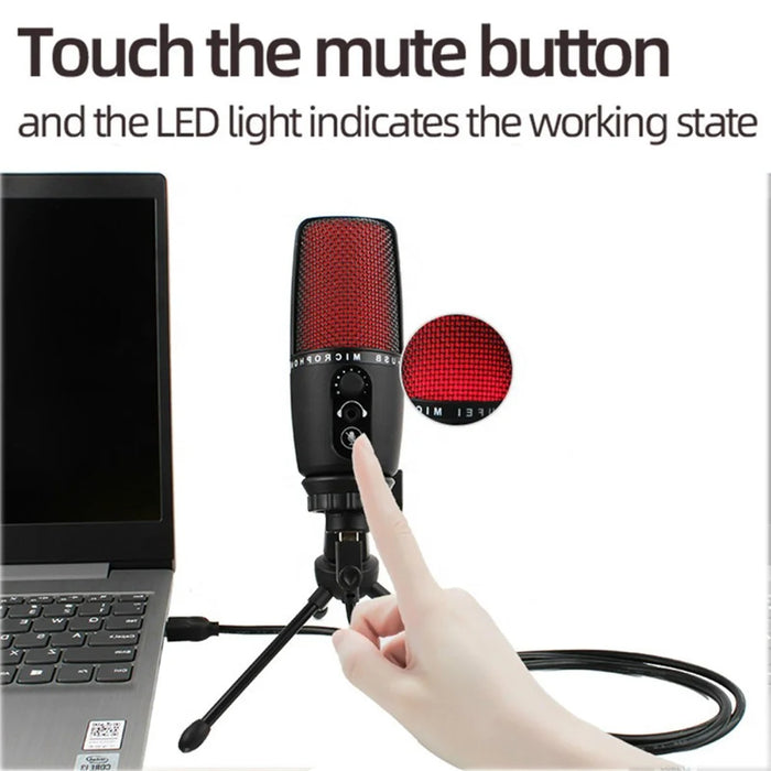 ME3 USB Wired Condenser Microphone Professional Mute Sensor Detail Oriented Mic for Recording/Singing/Teaching/Gaming/Live Broadcast - 5