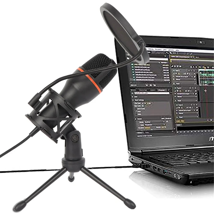 ME4 USB Wired Unidirectional Microphone Angle-Adjustable External Condenser Microphone Cardioid Recording Mic for Livestreaming/Gaming - 1