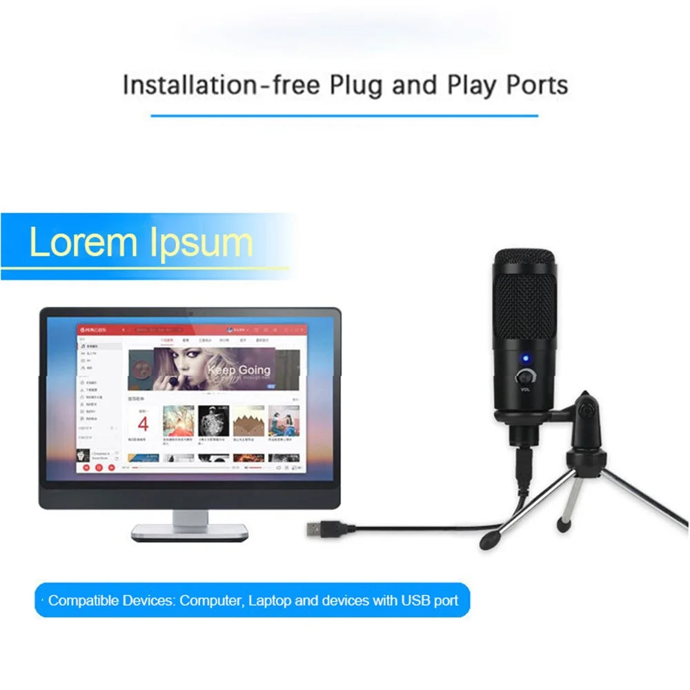 A6+35 Microphone Set USB Wired Unidirectional Microphone External Cardioid Recording Mic Kit with Shock-Proof Clip for Livestreaming/Gaming/Karaoke/Singing/Teaching - 3