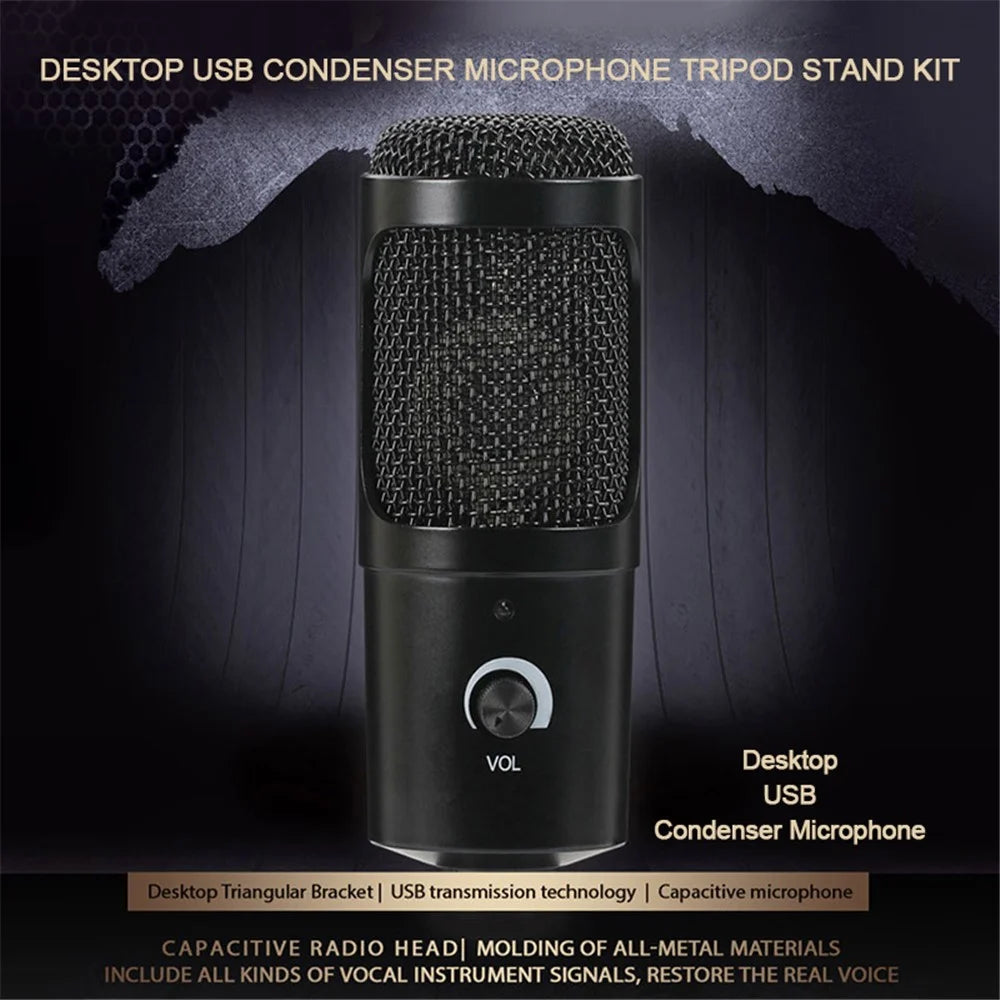 A6+35 Microphone Set USB Wired Unidirectional Microphone External Cardioid Recording Mic Kit with Shock-Proof Clip for Livestreaming/Gaming/Karaoke/Singing/Teaching - 6