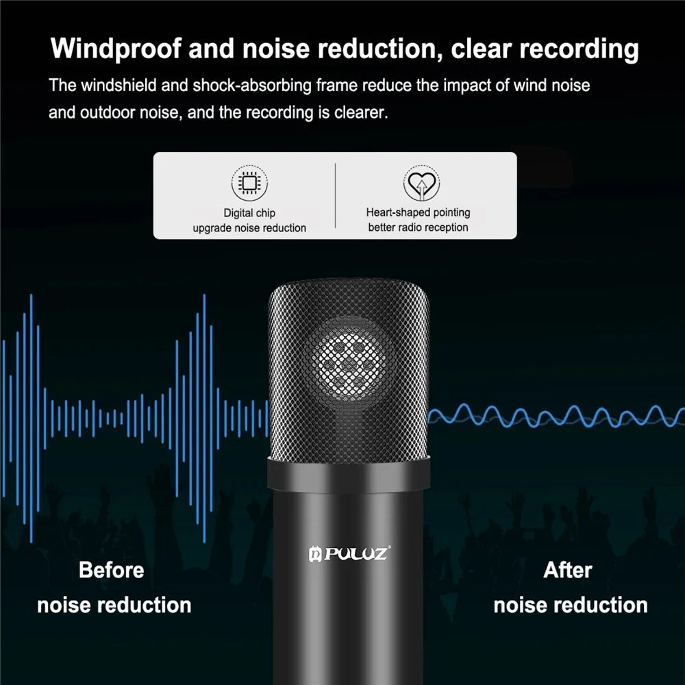 PULUZ Podcast Microphone USB Sound Card Kit Professional Studio Live Sound Mixer with Long Arm for Streaming/Gaming/Recording/Singing/Tiktok/YouTube/PC/Computer - Black - 4