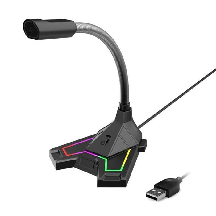 M4 USB Condenser Computer Microphones RGB Light Gaming Condenser Desktop Microphones for Broadcasting Online - 1