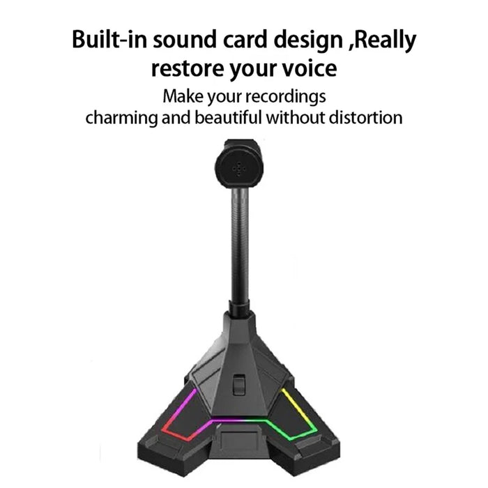 M4 USB Condenser Computer Microphones RGB Light Gaming Condenser Desktop Microphones for Broadcasting Online - 3