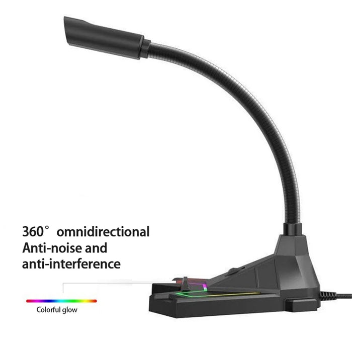 M4 USB Condenser Computer Microphones RGB Light Gaming Condenser Desktop Microphones for Broadcasting Online - 6