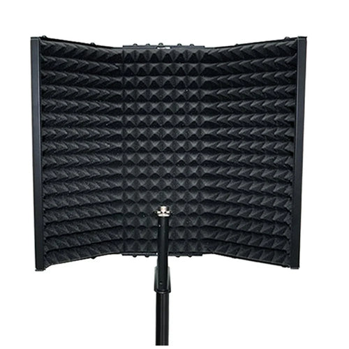 AQA S3 Microphone Isolation Shield High Density Absorbent Foam 3 Folding Panels Sound Shield Mic Recording Equipment - 1