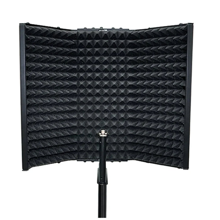 AQA S3 Microphone Isolation Shield High Density Absorbent Foam 3 Folding Panels Sound Shield Mic Recording Equipment - 1