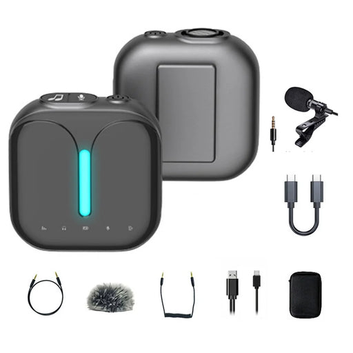 ELEBEST M18Pro Type-C Wireless Lavalier Microphone Receiver Transmitter Kit with External Microphone Outdoor Interview Video Recording Mic Kit - 1
