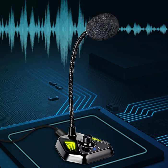 JIY Flexible Wired Gooseneck Microphone Laptop Desktop Condenser Microphone with 3.5mm Interface for Conference Gaming Live-stream Voice Recording (USB Version, with RGB Breathing Light) - 5