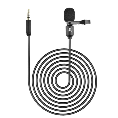 YELANGU MY4 Cardioid Microphone Clip-on Omnidirectional HD Clear Sound 3.5mm AUX Port Mic for Cell Phones and Cameras - 1