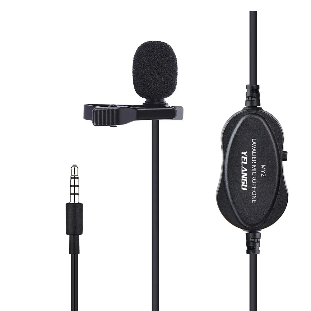 YELANGU MY2 USB Rechargeable Clip-on Microphone 3.5mm Adapter Condenser Mic Phone Camera Computer Microphone for Online Meeting Livestream Remote Teaching Recording - 1