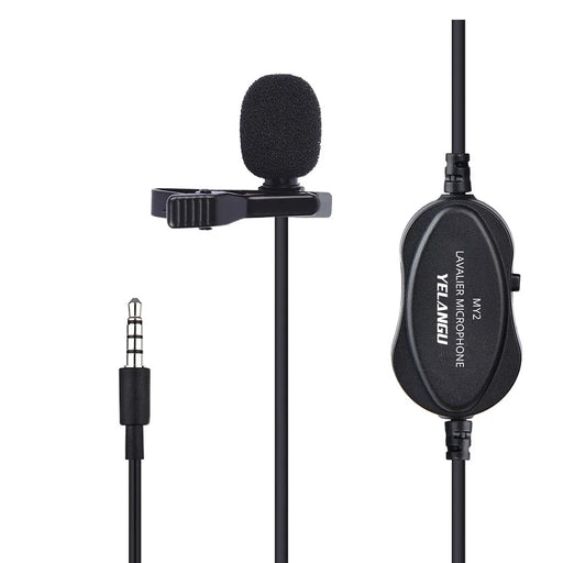 YELANGU MY2 USB Rechargeable Clip-on Microphone 3.5mm Adapter Condenser Mic Phone Camera Computer Microphone for Online Meeting Livestream Remote Teaching Recording - 1