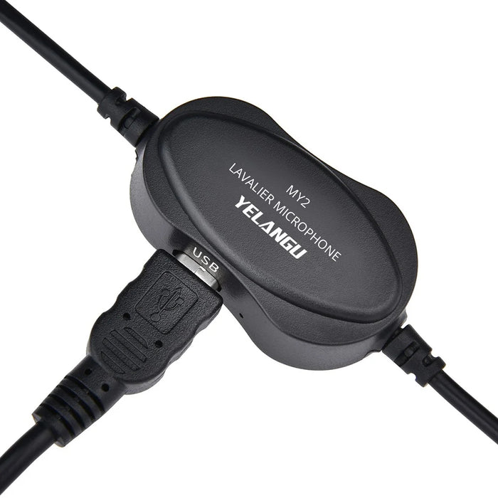 YELANGU MY2 USB Rechargeable Clip-on Microphone 3.5mm Adapter Condenser Mic Phone Camera Computer Microphone for Online Meeting Livestream Remote Teaching Recording - 7