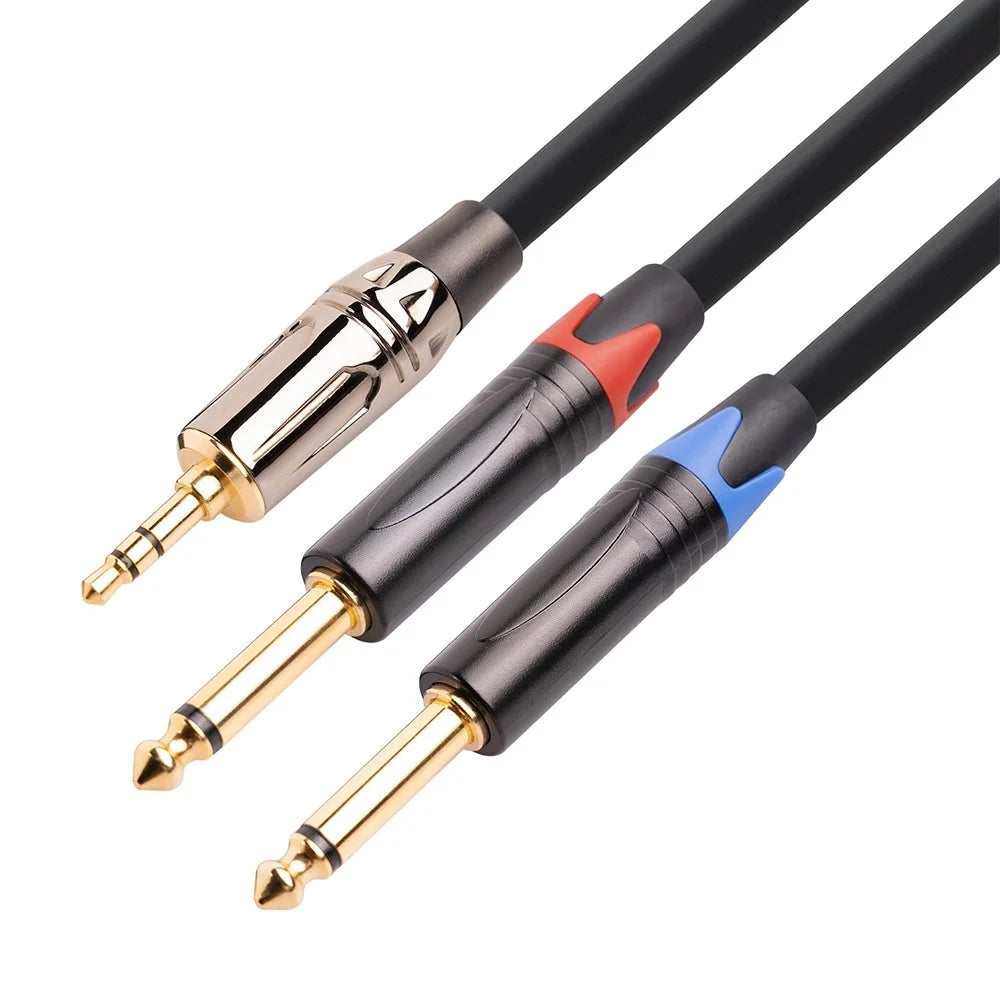 TC194BLY202 1m 3.5mm Male to Dual 6.35mm Male Jack Audio Cable for Mixer/Recording Equipment - 1