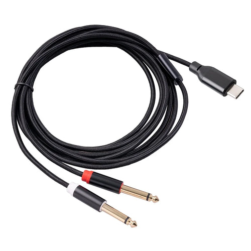 3708 3m Audio Cable HiFi Sound Type-C Male to Dual 6.35mm Stereo Cord for Mixing Console Speaker - 1