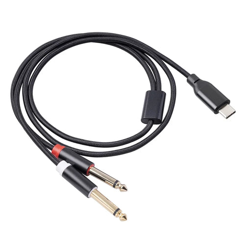 3708 1m Stereo Audio Cable Type-C Male to Dual 6.35mm Audio Cord for Amplifier Mixing Console Speaker - 1