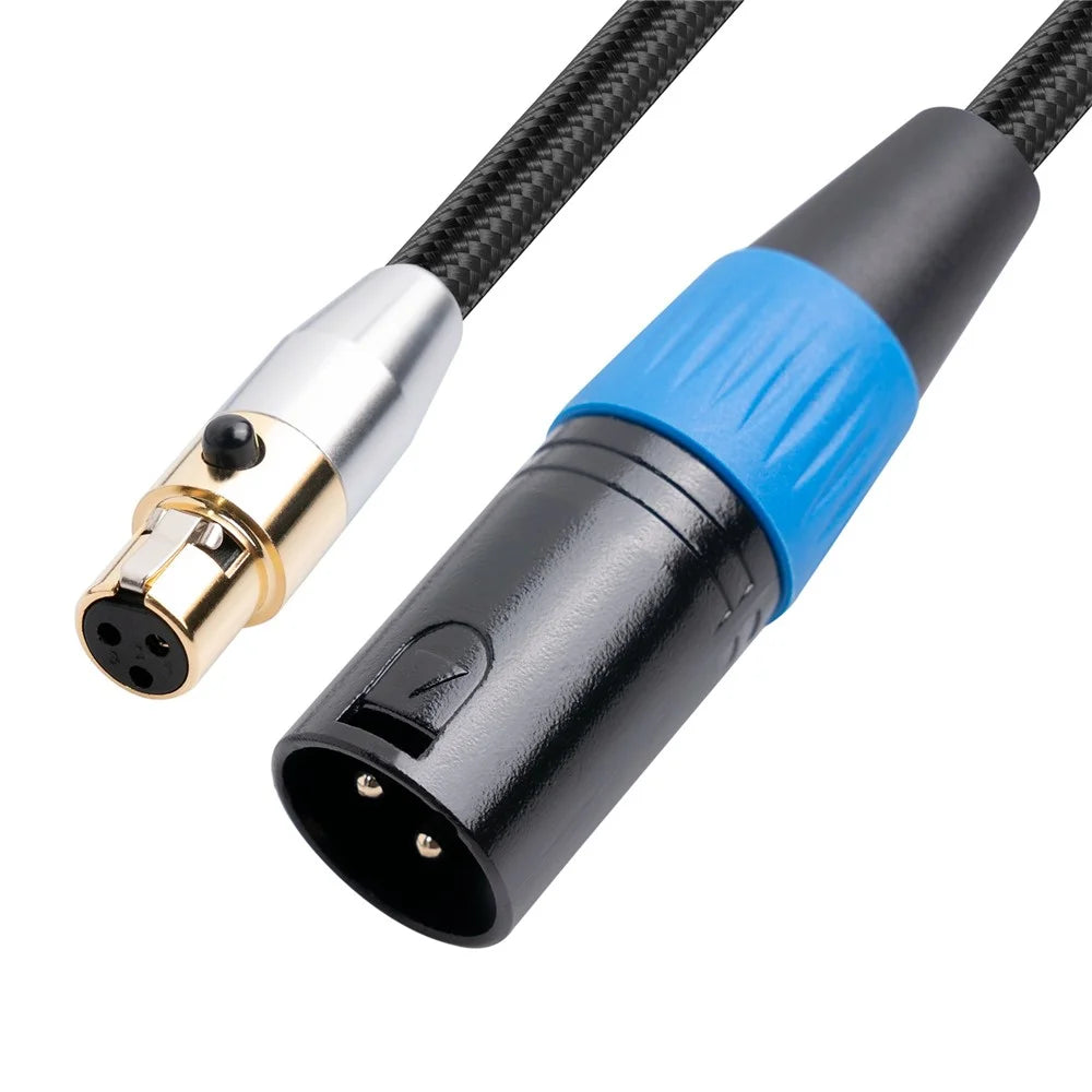 SA119GXK108BU 0.3m 24K Gold Plated Mini XLR to XLR Male Cable Microphone Audio Adapter Cord - 5